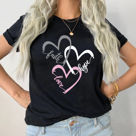 Heart - Tricou Negru Faith