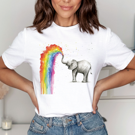 Animale - Tricou Rainbow Elephant