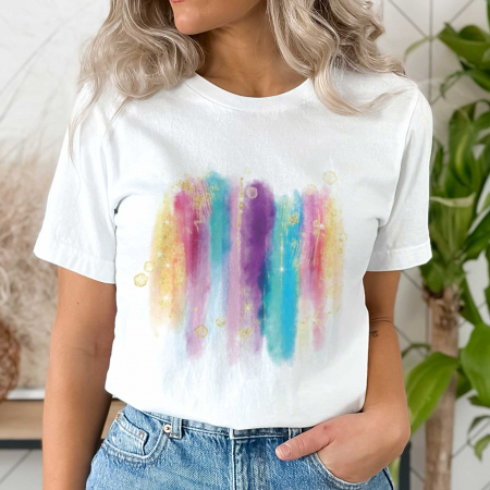 Abstract - Tricou Rainbow Strokes