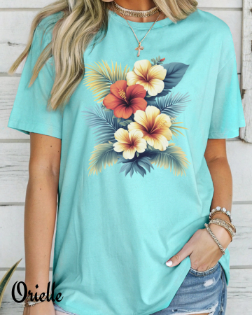 Vacanta - Tricou Relaxed Fit Tropical Flower