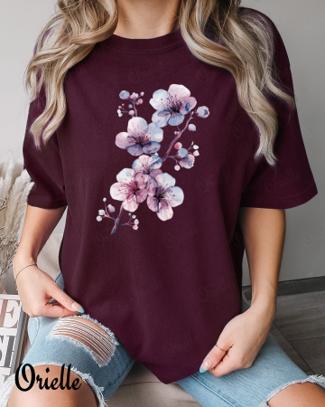 Wildflowers - Tricou Oversized Azure Bloom
