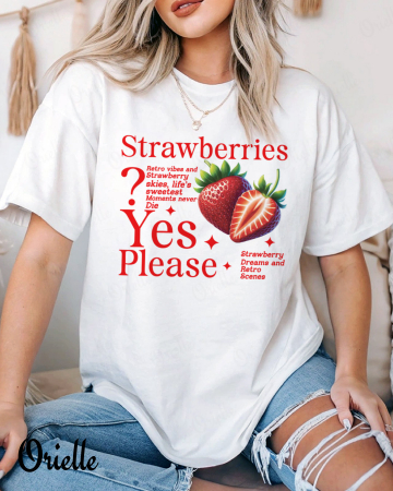 Vacanta - Tricou Relaxed Fit Strawberries Please
