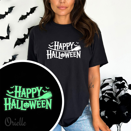Tricou Relaxed Fit Fosforescent Happy [1]