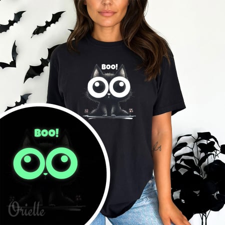 Tricou Relaxed Fit Fosforescent Kitty Boo [1]