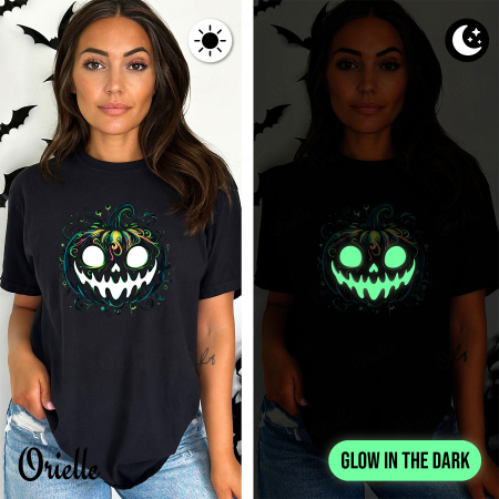Halloween - Tricou Relaxed Fit Fosforescent Pumpkin