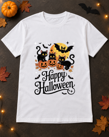 Halloween - Tricou Unisex Halloween Cats