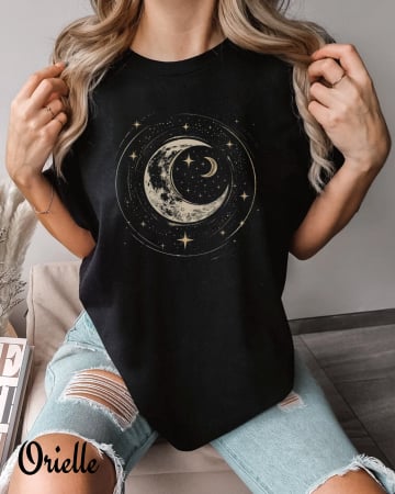 Celestial - Tricou Relaxed Fit Moon Circle