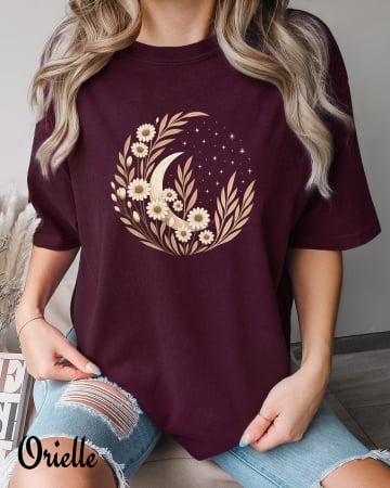 Celestial - Tricou Relaxed Fit Moon Daisies