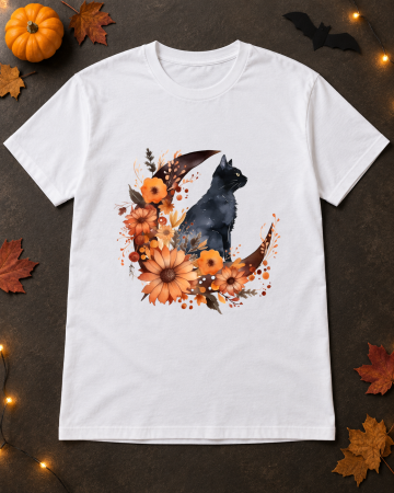 Halloween - Tricou Unisex New Moon Cat
