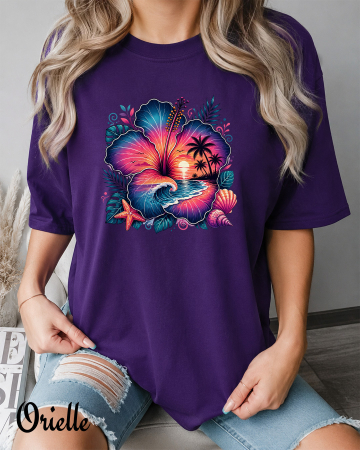 Vacanta - Tricou Relaxed Fit Sunset Flower