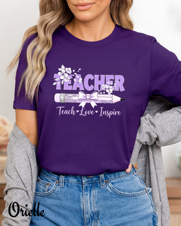 Cadouri - Tricou Relaxed Fit Purple Teacher