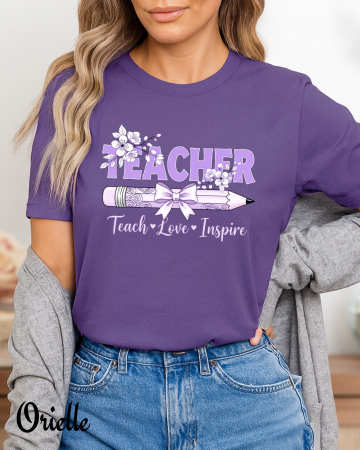 De Scoala - Tricou Relaxed Fit Purple Teacher