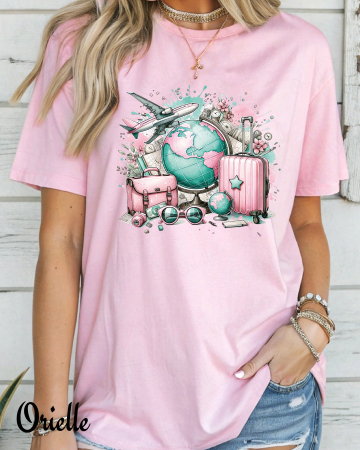 Vacanta - Tricou Relaxed Fit Travel Girly