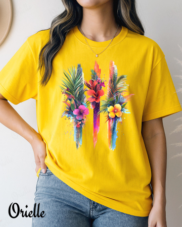 Vacanta - Tricou Relaxed Fit Tropical Strokes