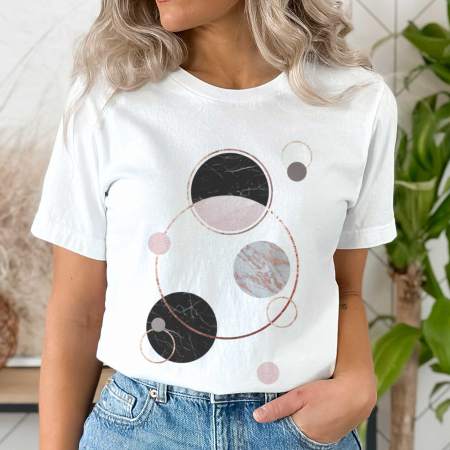 Abstract - Tricou Rose Circles