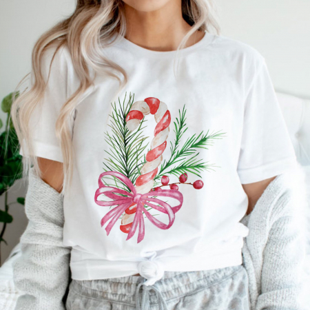 Craciun - Tricou Candy Cane
