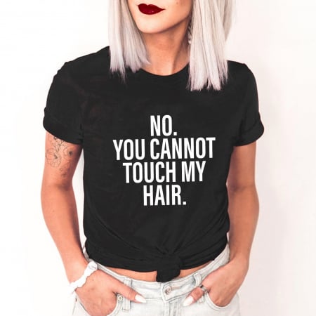 Cu Mesaj - Tricou Negru Cannot Touch