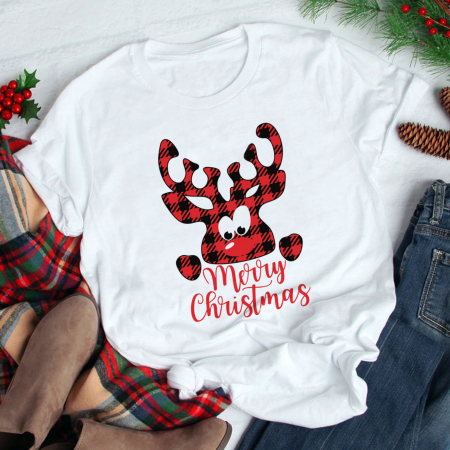 Craciun - Tricou Plaid Reindeer