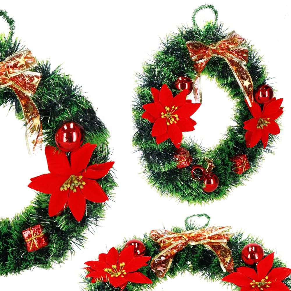 Coronita pentru Craciun, 35 cm, din brad artificial, cu decoratiuni, verde [4]