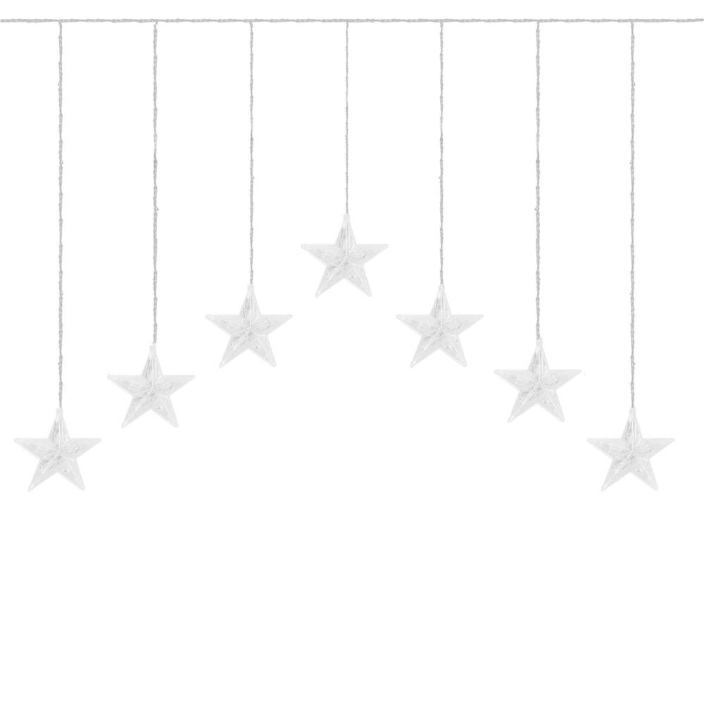 (DL) Ghirlanda luminoasa tip perdea cu stelute 72 LED-uri, 2m, pentru interior/exterior, iluminare alb [4]