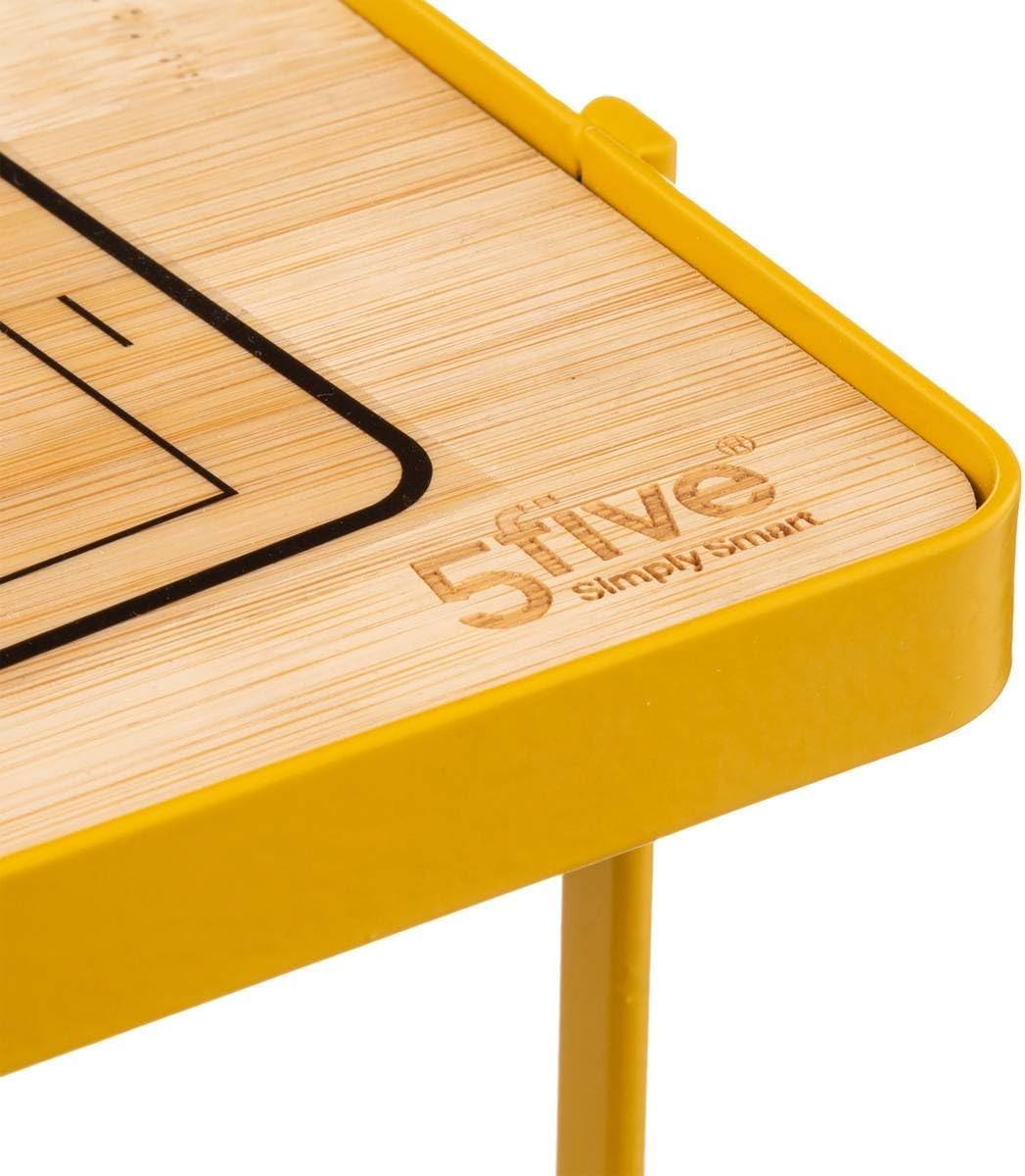 Suport hartie igienica 5Five cu raft depozitare, otel, 18x12x59 cm, galben [2]