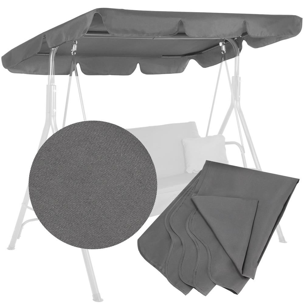 Husa din panza pentru leagan de gradina mare, viziera acoperis, 220x115 cm, gri [5]