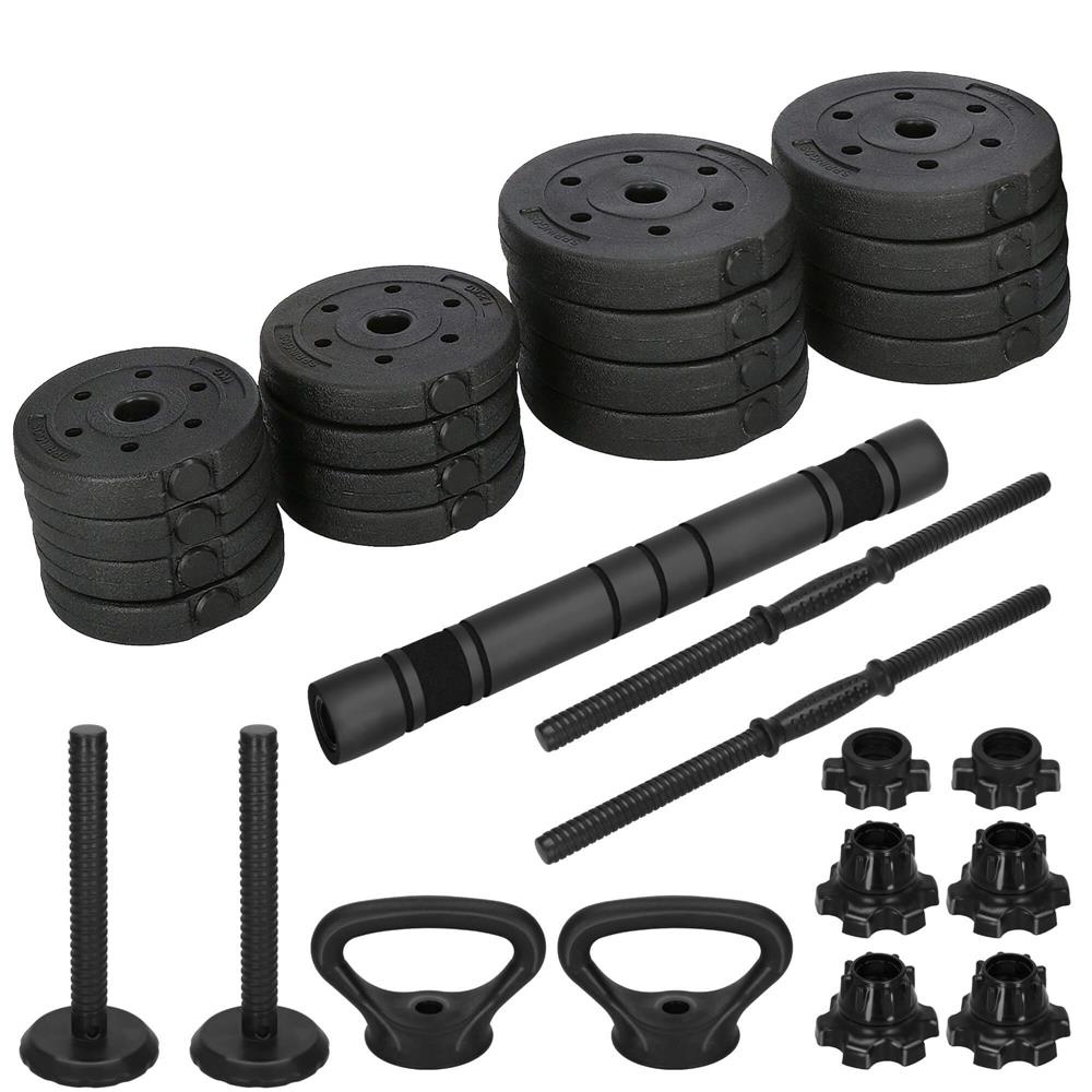 Set de greutati multifunctionale transformabil in gantere, kettlebell, haltera, total 29 kg [3]