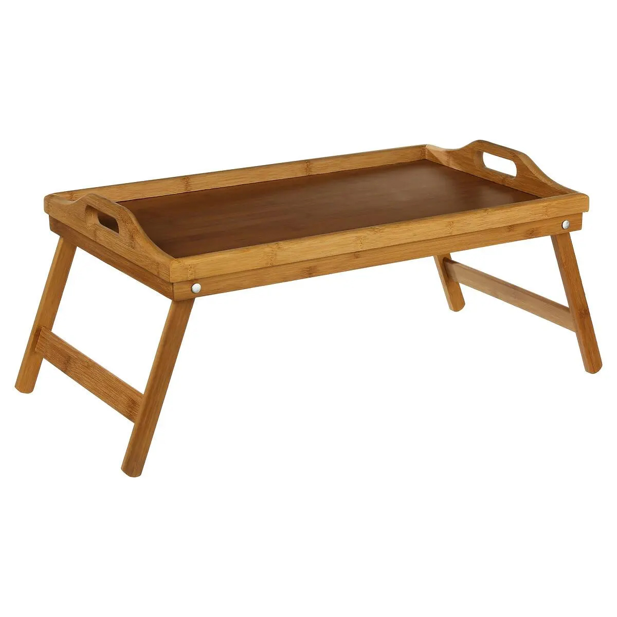 MOBILIER - Tava mic dejun 5Five Bambou cu picioare pliabile, 50x30x22 cm, MDF si bambus, maro natur