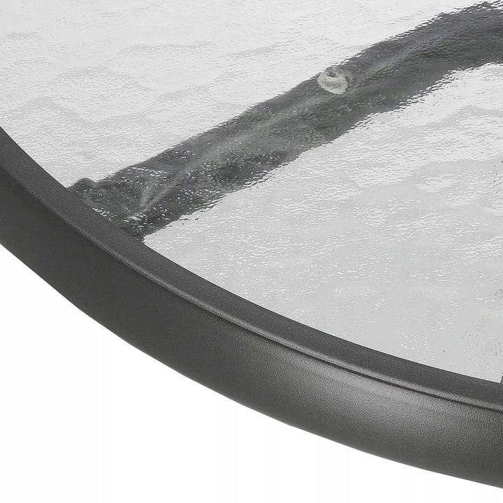 Masa pentru gradina sau balcon, cadru metalic, blat sticla, 60x70cm, negru [6]