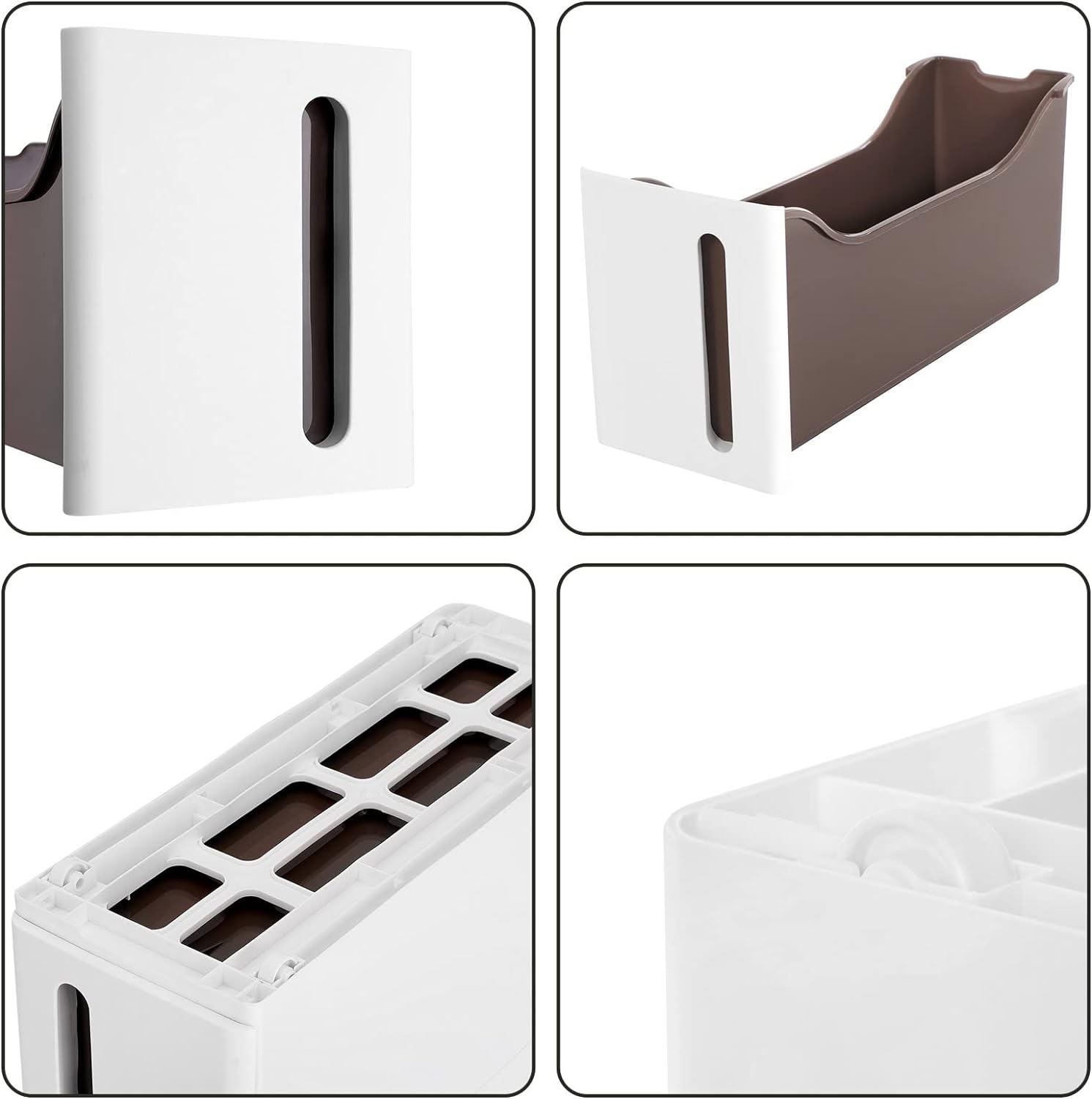 SONGMICS Dulap de depozitare pe roti, pentru bucatarie sau baie, din plastic, cu 4 nivele, 45x17x84cm, alb [6]