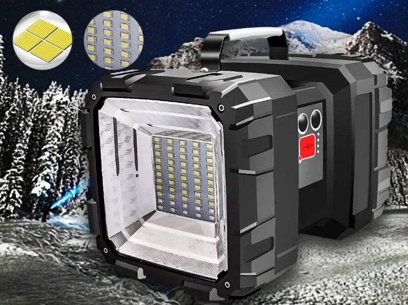 Lanterna multifunctionala, reincarcabila, power bank, 800lm, 7 moduri de luminare la 2 capete, negru [14]