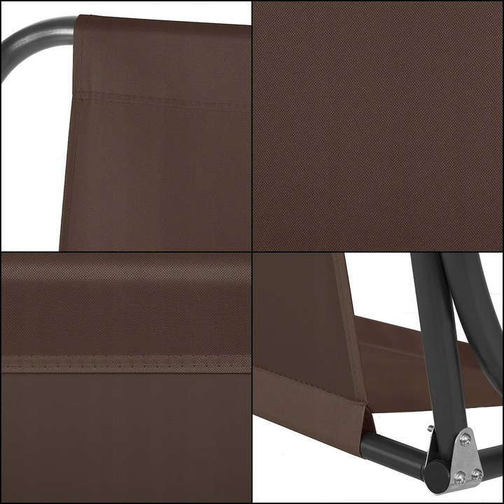Husa din panza pentru leagan gradina de 4 persoane, sezut si spatar, 160x100cm, maro [5]
