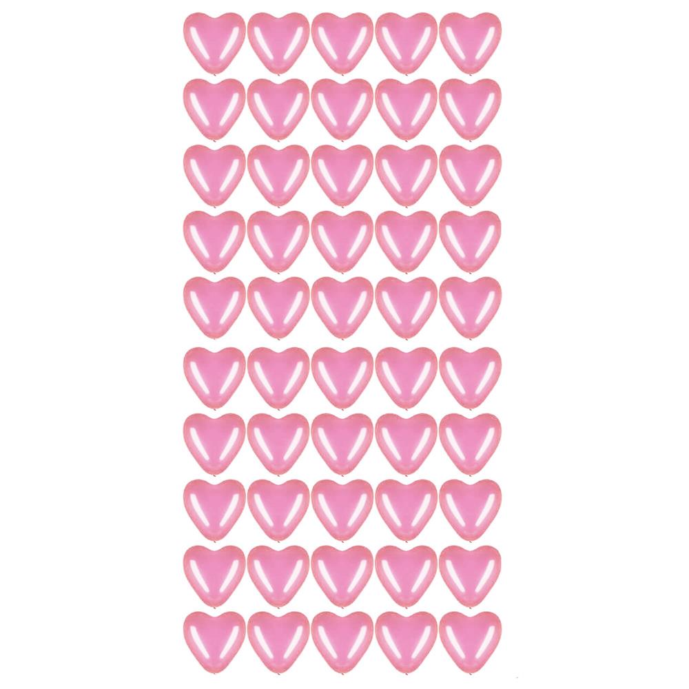 Set 50 baloane pentru petrecere in forma de inima, 30cm, roz [6]