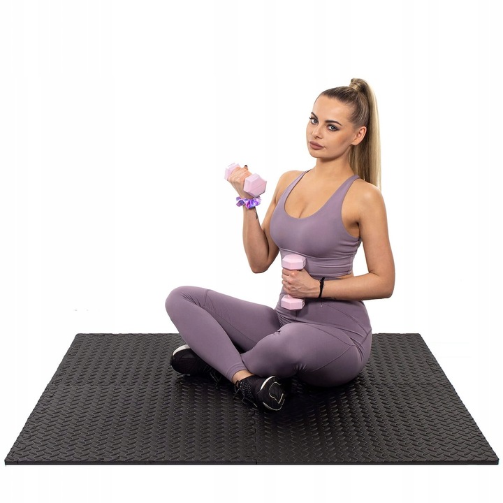 Set covoras de protectie saltea de antrenament, tip puzzle, 4 piese de 60x60cm, 12mm [5]