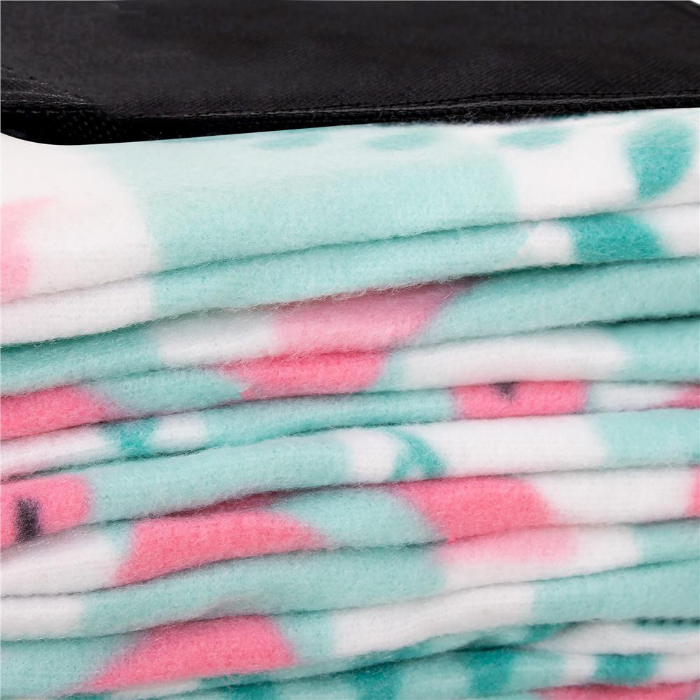 Patura pentru picnic sau plaja, cu folie izolatoare si maner, 200x200cm, flamingo, verde roz [6]