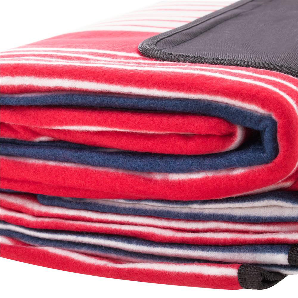 Patura pentru picnic sau plaja, cu folie izolatoare si maner, 160x200cm, albastru rosu [5]
