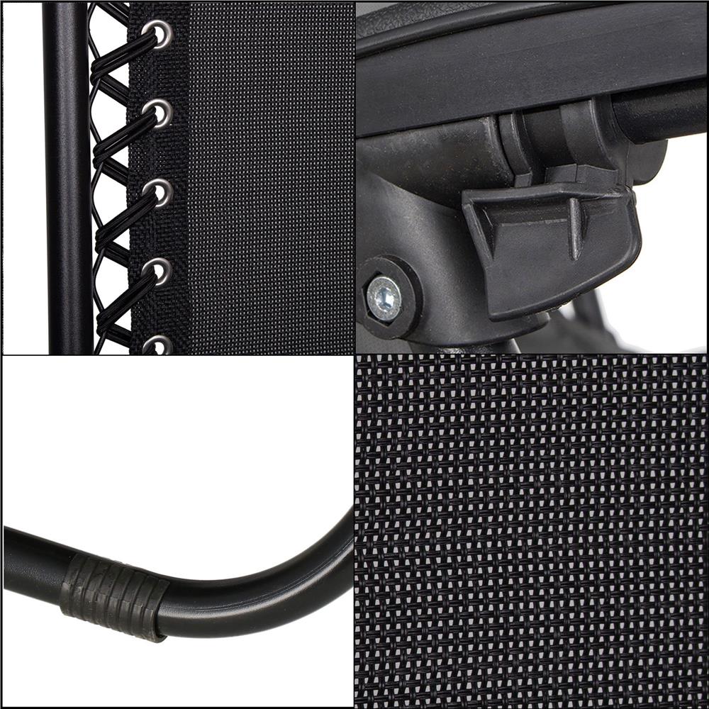 Sezlong pliabil SERSIMO GC3, Relax Zero Gravity cu parasolar, 175cm, negru [8]