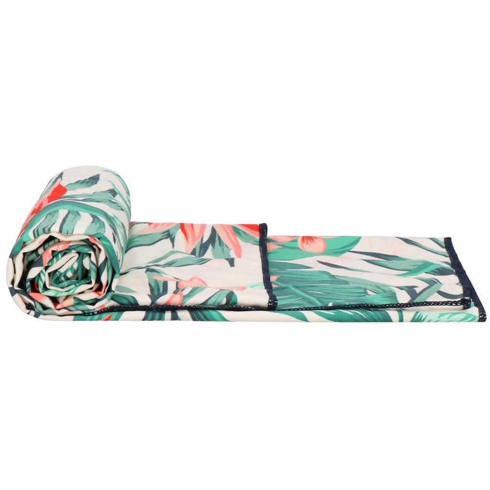 Prosop de plaja cu uscare de rapida, husa de transport, 90x180cm, model floral [6]