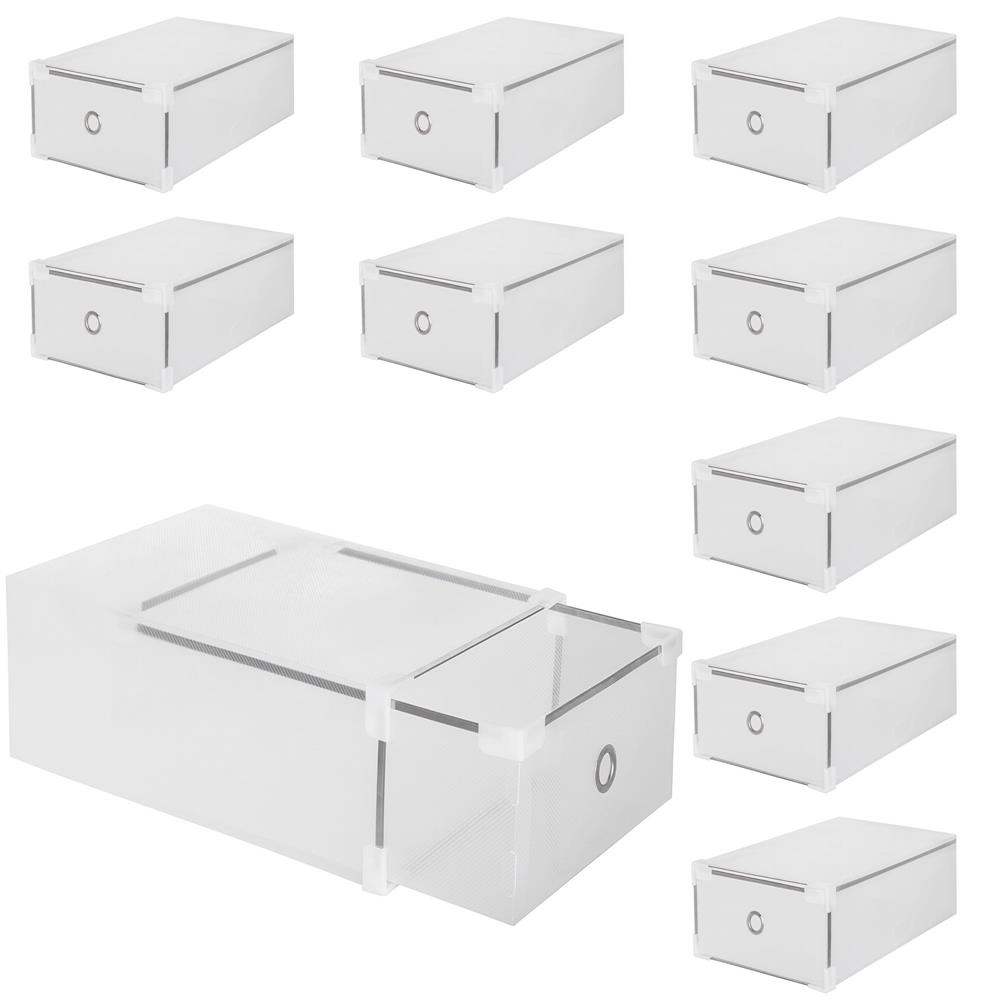 Disponibil livrare locker S - Set 10 cutii organizare pentru pantofi, 34x22x13, transparent
