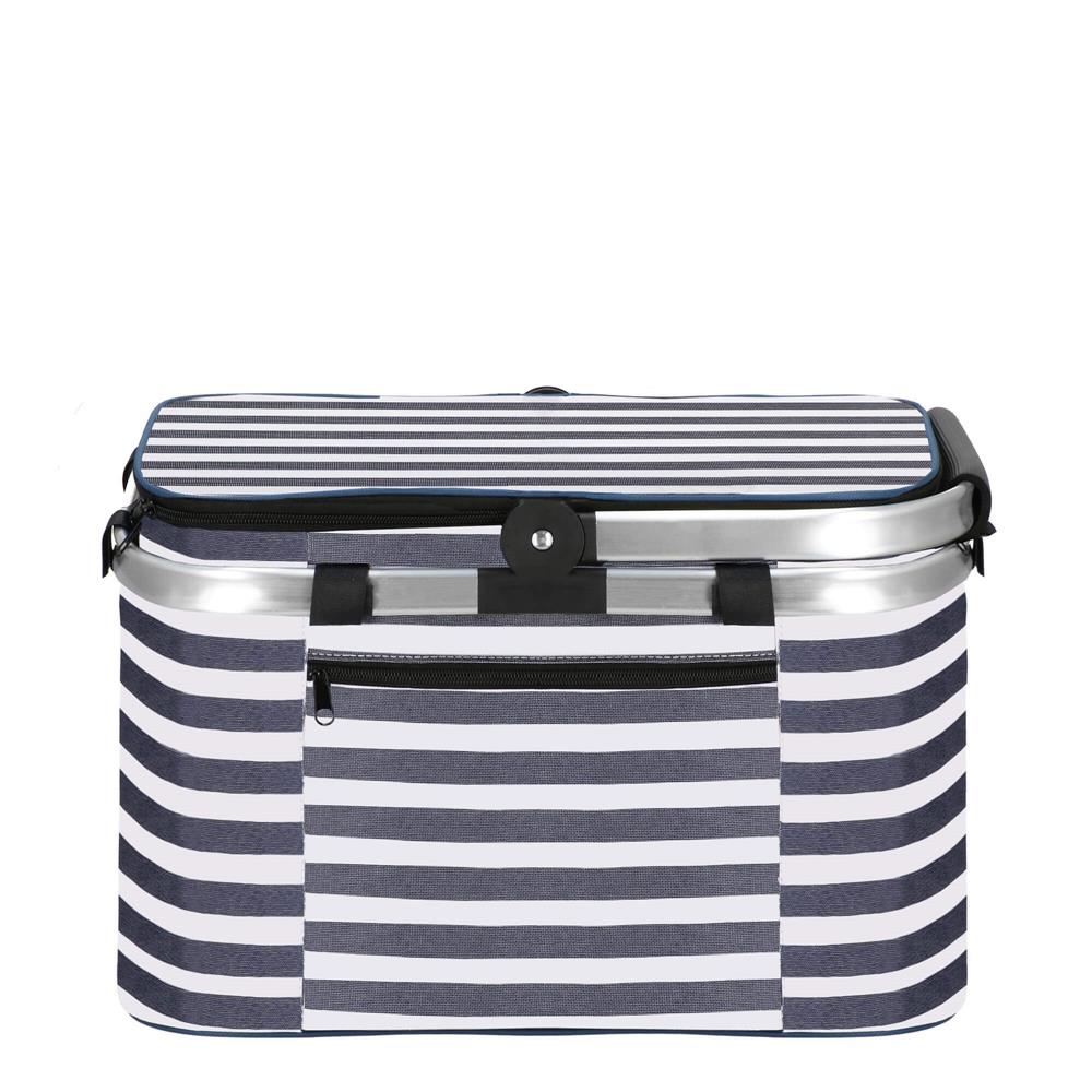 Geanta pentru picnic sau plaja, termoizolanta, 28 litri, alb albastru [6]