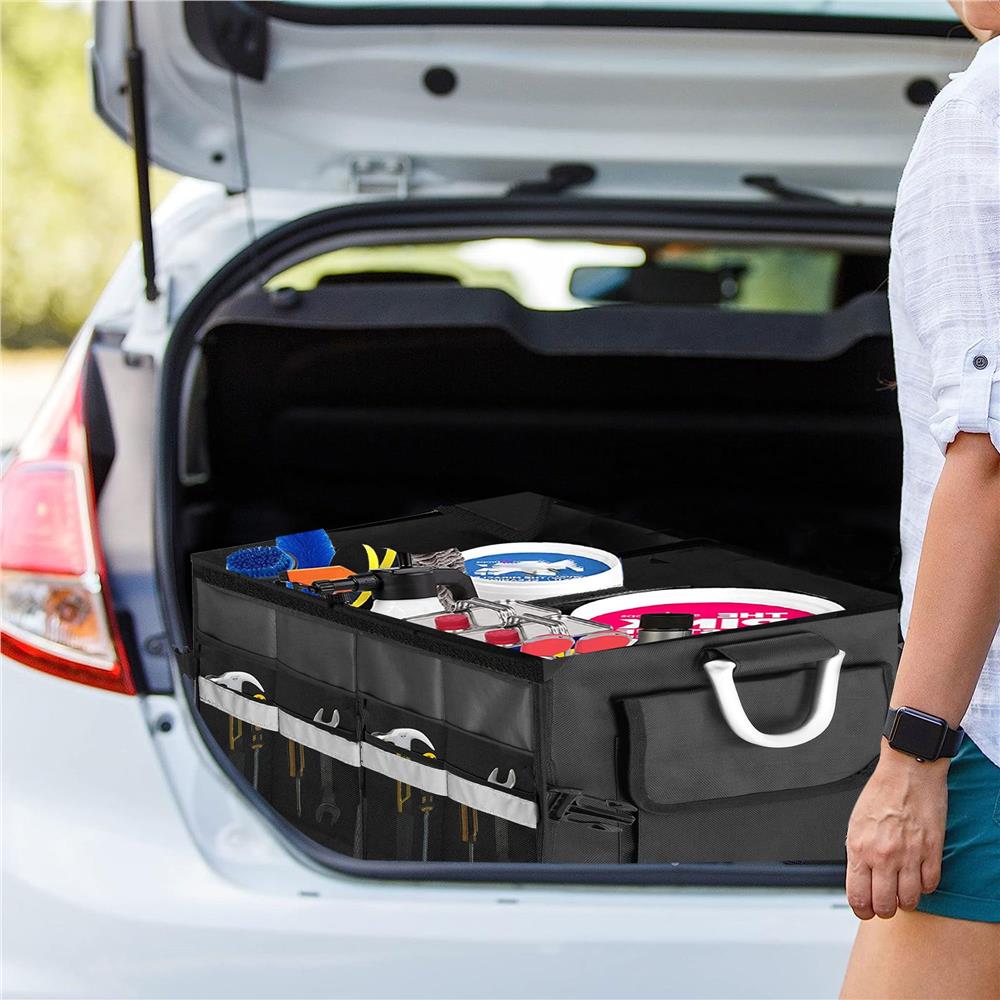 Organizator pentru portbagaj tip lada, cu buzunare laterale, pliabil, 30x58x33cm, negru [7]