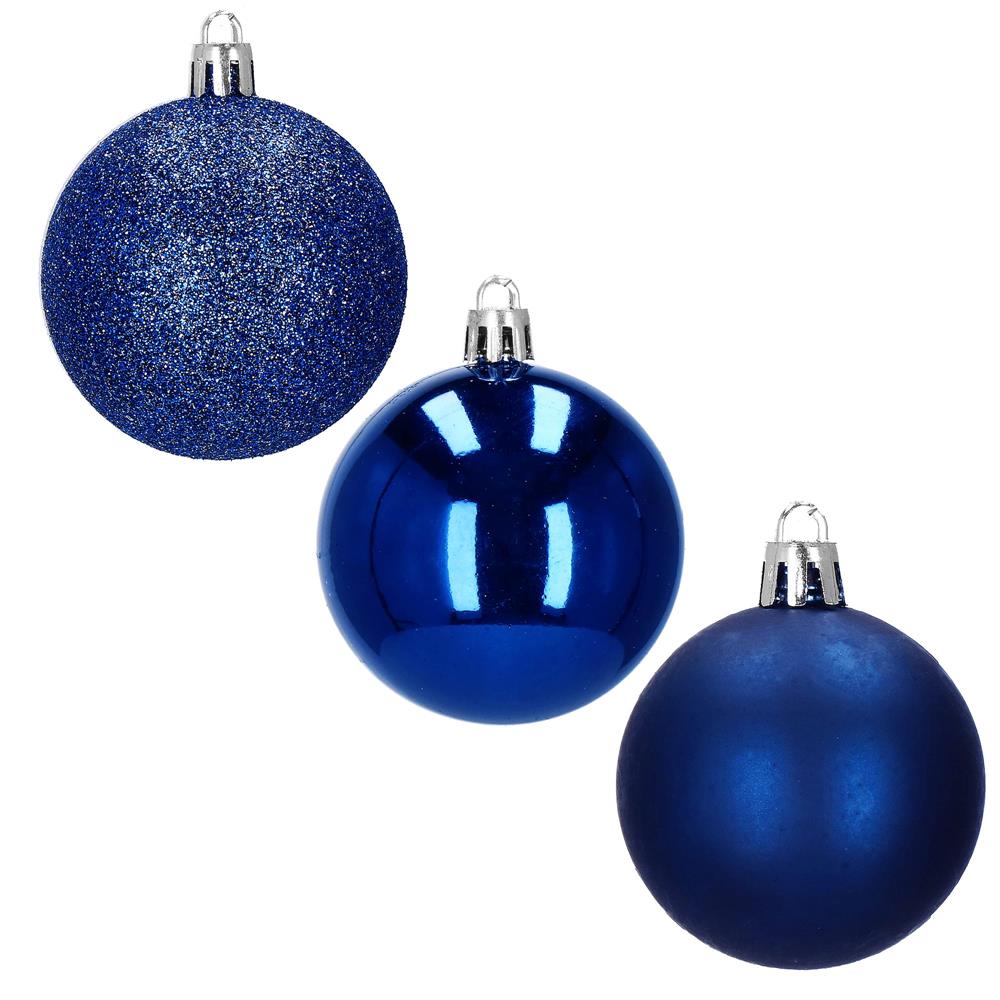 Set globuri de Craciun, 30 bucati, 3 modele, 6cm, albastru [7]