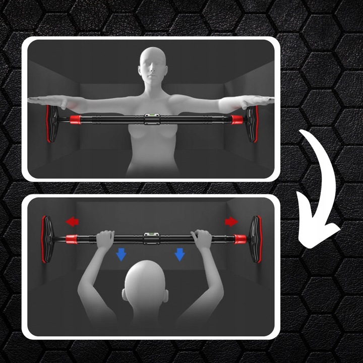 Bara tractiuni telescopica pentru usa, din otel cu capete cauciuc, lungime 71-105 cm [6]
