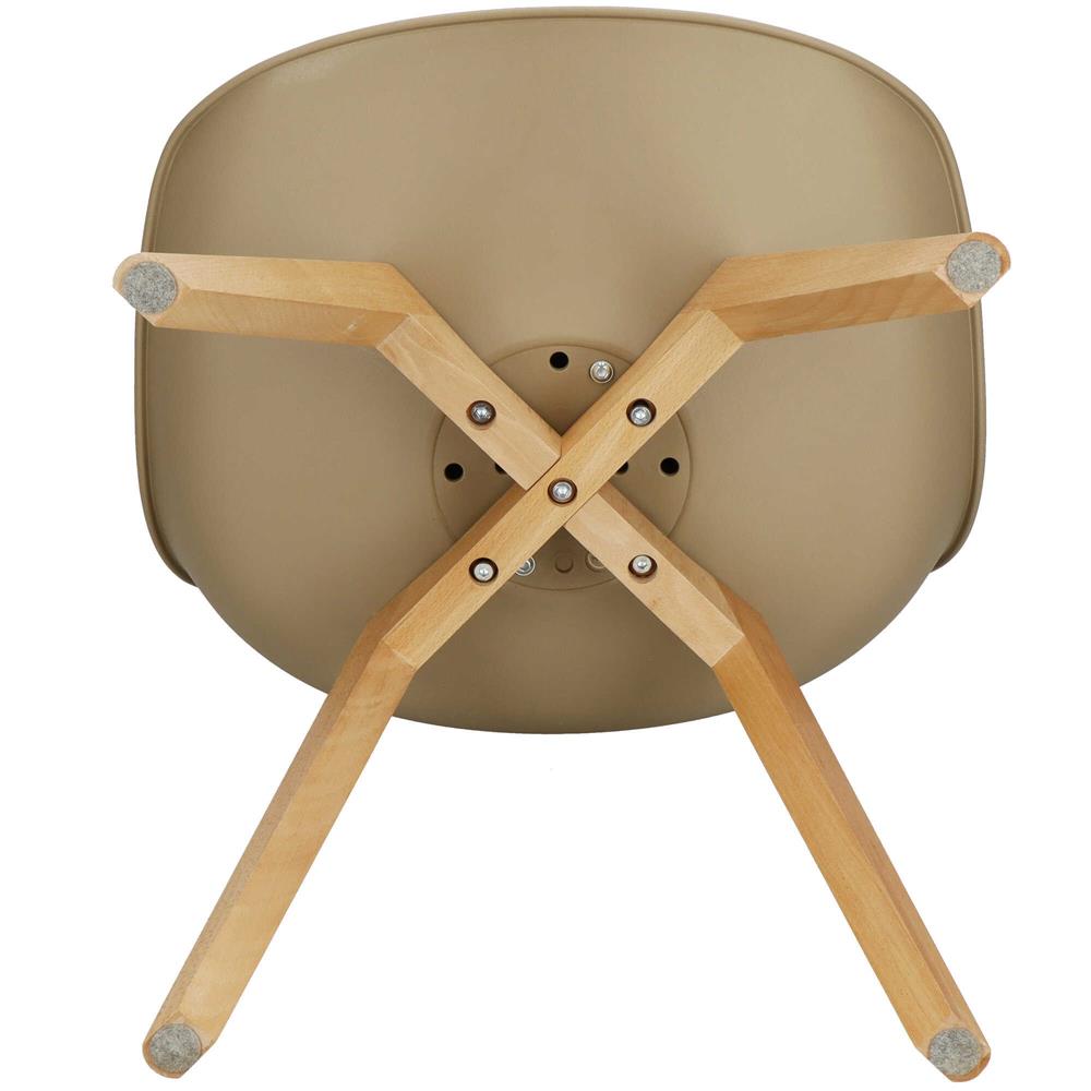 Set 4 scaune dining Verdhe pentru bucatarie cu perna tapitata cu piele ecologica, 44x82cm, maro [5]