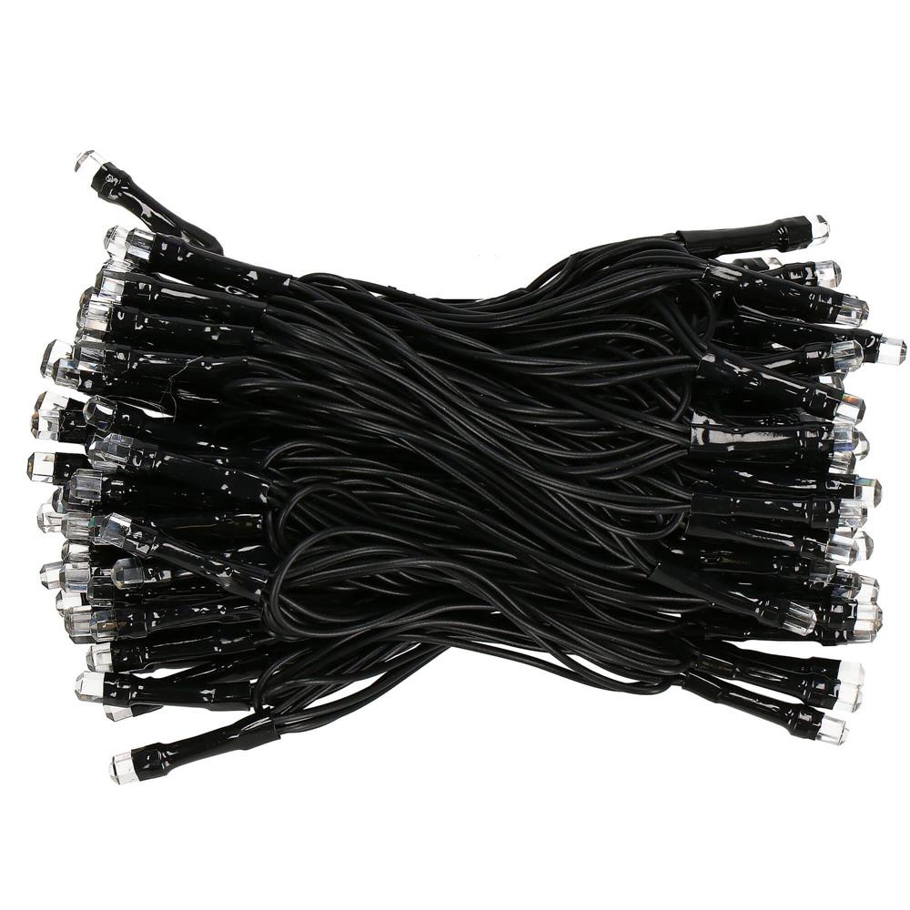 Instalatie lumini de exterior pentru gradina, 9 metri, 120 LED-uri forma cristal, cu baterii, alb [6]