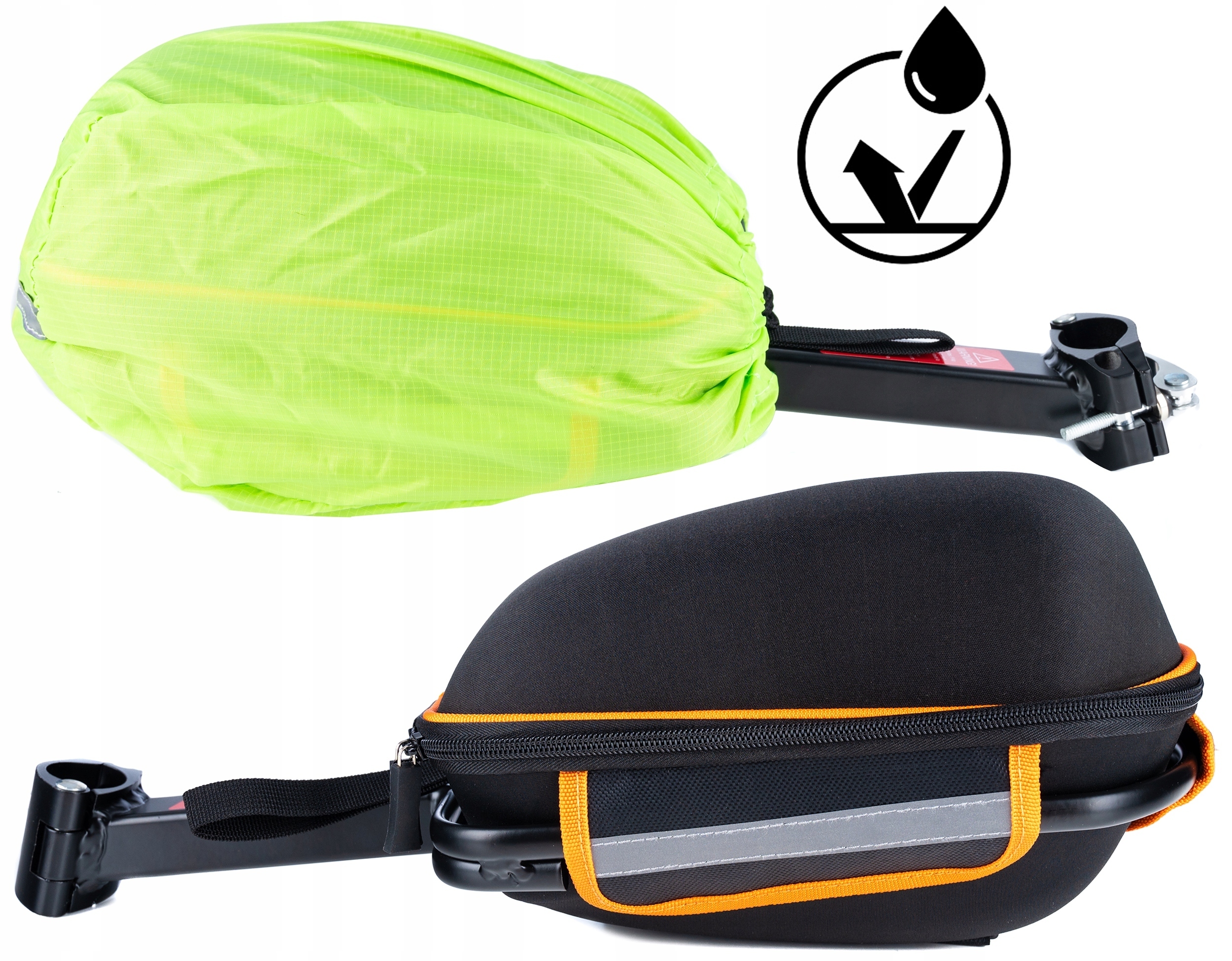 Geanta bicicleta cu prindere pe portbagaj tija sa 28x19x17 cm, 10L, poliester, borseta spate cu suport aluminiu, negru [6]