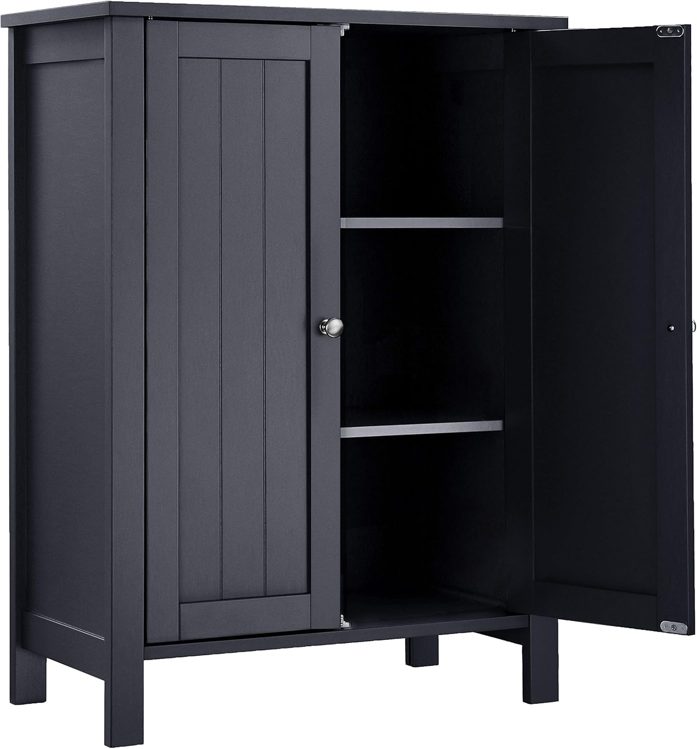 VASAGLE Dulap baie pe picioare cu 2 rafturi reglabile, din MDF, 30x60x80 cm, gri [6]