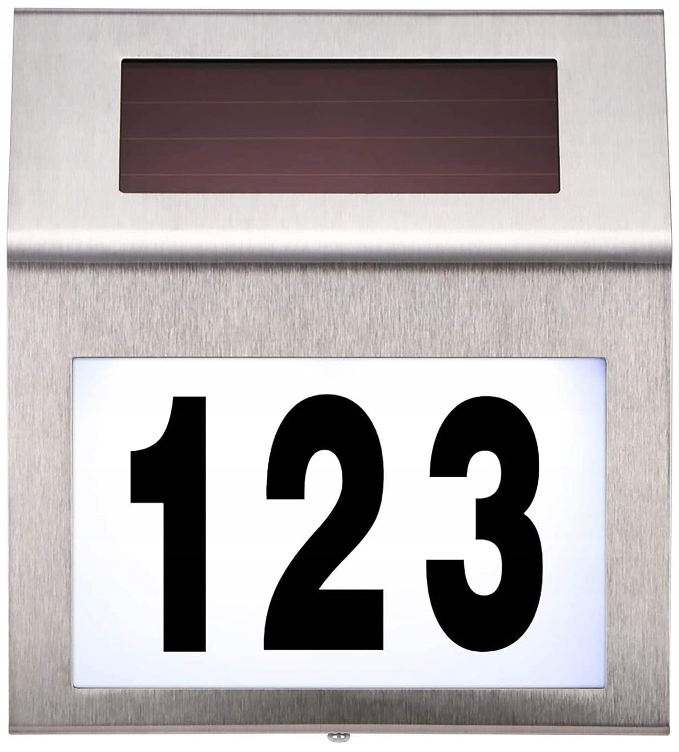 Lampa solara LED afisare numar de casa, inox, kit montare inclus, 20x18x3 cm [5]