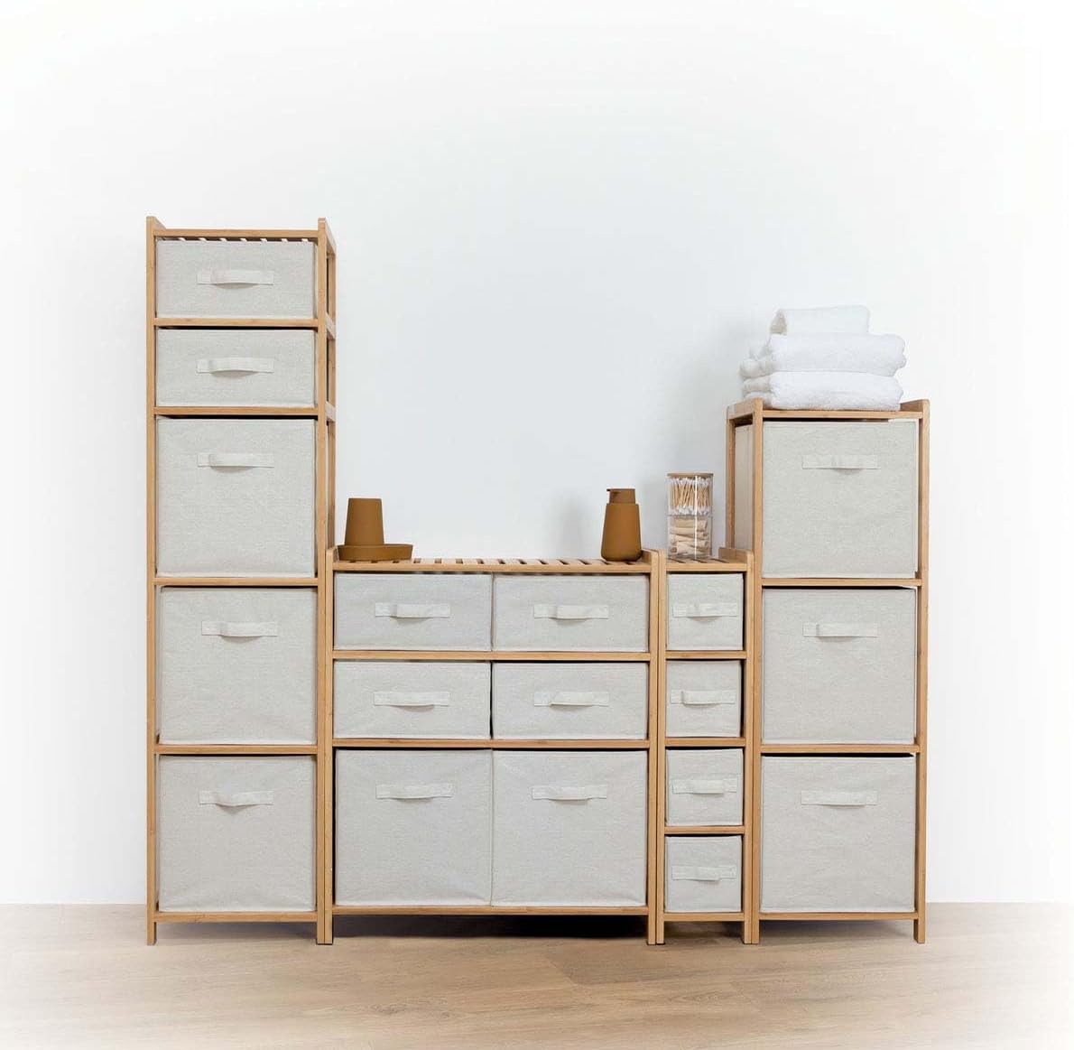 Dulap 5Five Tidy Box cu 5 rafturi, bambus, 35x33x144 cm, natur [3]