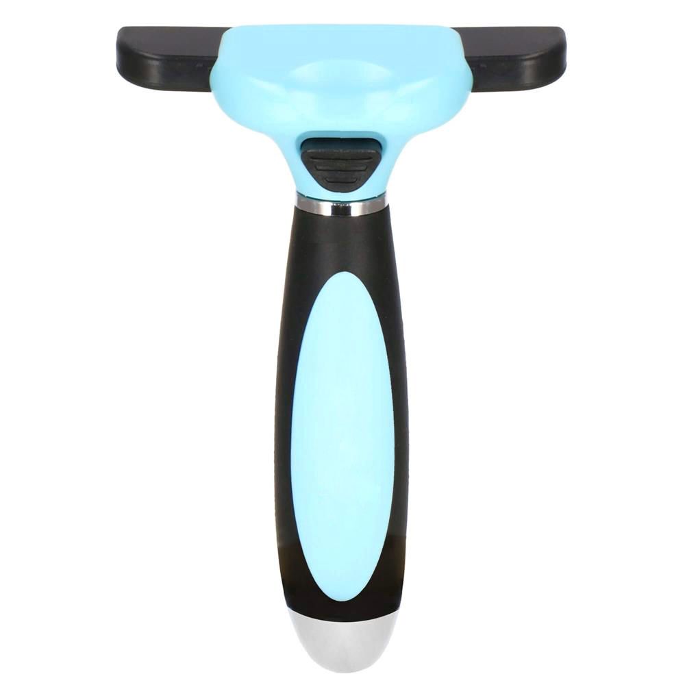 Perie trimmer pentru caini si pisici cu par lung sau scurt, autocuratare, lama 10cm, negru albastru [7]